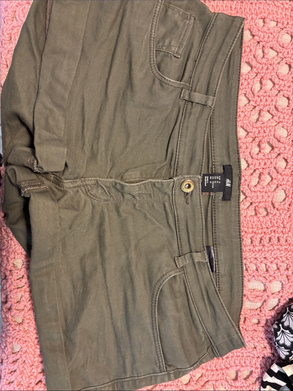 H&M Olive Green Cotton Shorts